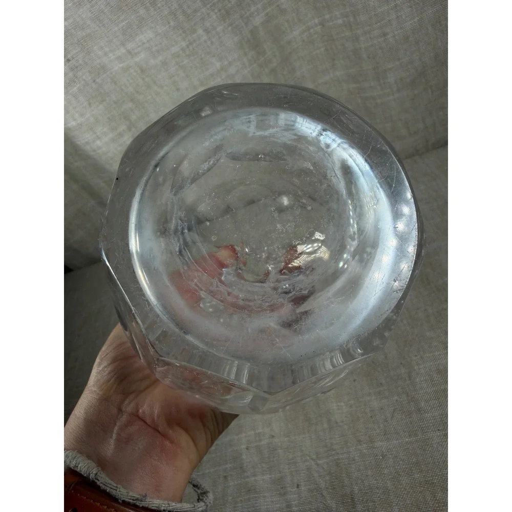 Crystal Glass Decanter Good Vintage Paneled Clear Spirits Bottle with Stopper